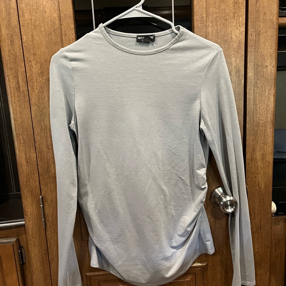 PrettyLittleThing Soft Gray Long Sleeve Top